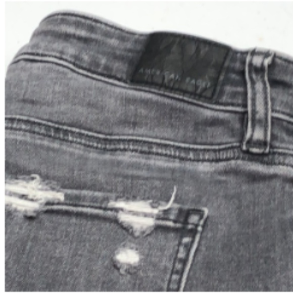 DISTRESS AMERICAN EAGLE GRAY SUPER HI-RISE JEGGING JEANS 4/27x28 ⭐ - Picture 7 of 11